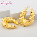 Luxury Gold Color Earrings Ins TK Hot Sale Long Necklace Chain Set Dubai African Fashion Jewelry Wedding Party Anniversary Gift