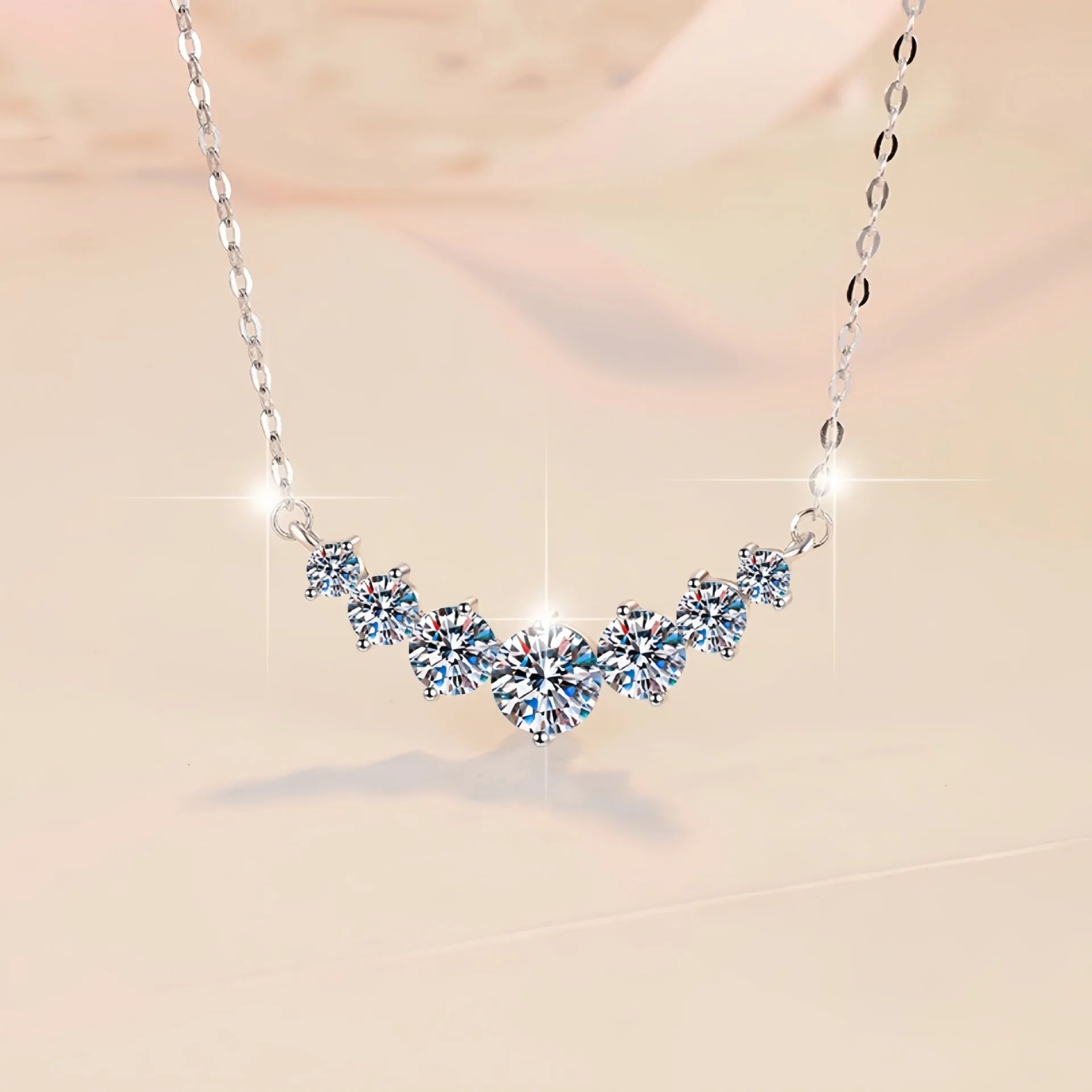 925 Sterling Silver Necklace Pendant 5A Zircon Fashion for Women Wedding Jewelry Engagement Charm Party Gift Fine fine chain