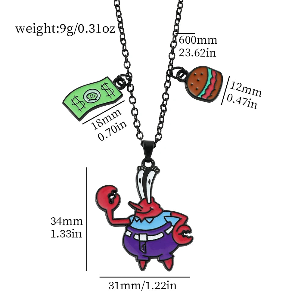 Cute Anime Cartoon Character Necklace Creative Metal Badge Pendant Fashion Jewelry Accessory for Friends
