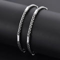 Minimalist Chain Links Bracelets for Men Boys,Never Fade Stainless Steel Tubes Chain LInks Wristband,Casual Simple Jewelry Gifts