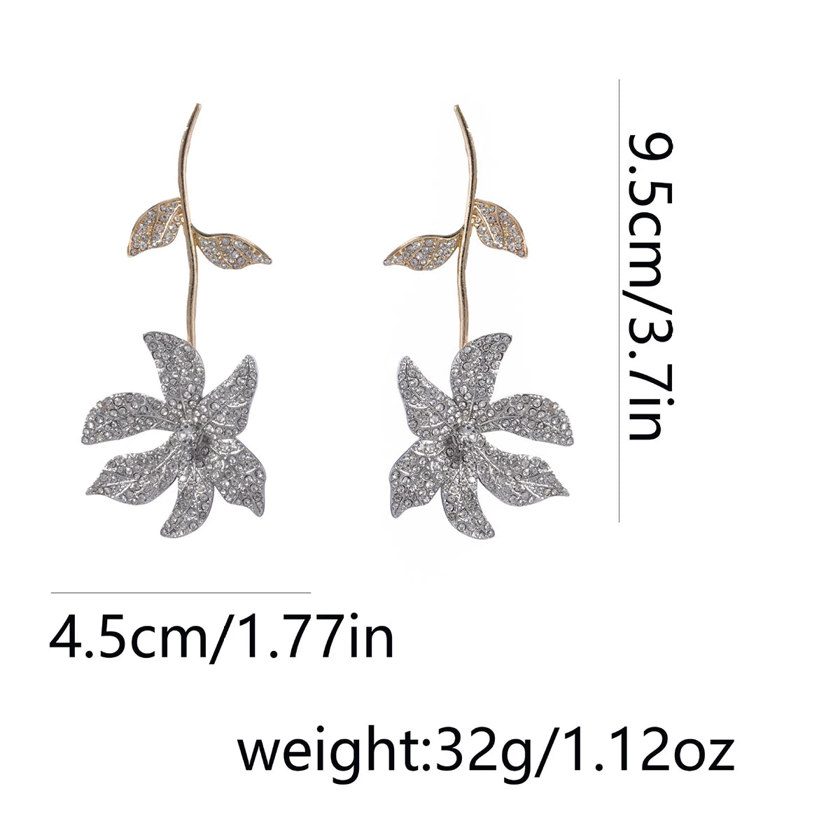 ZAA Elegant Jewelry Woman 2025 Trend Earrings Luxury Rhinestone Flower Shape Charm Ear Accessories Fashion Party Holiday Gifts