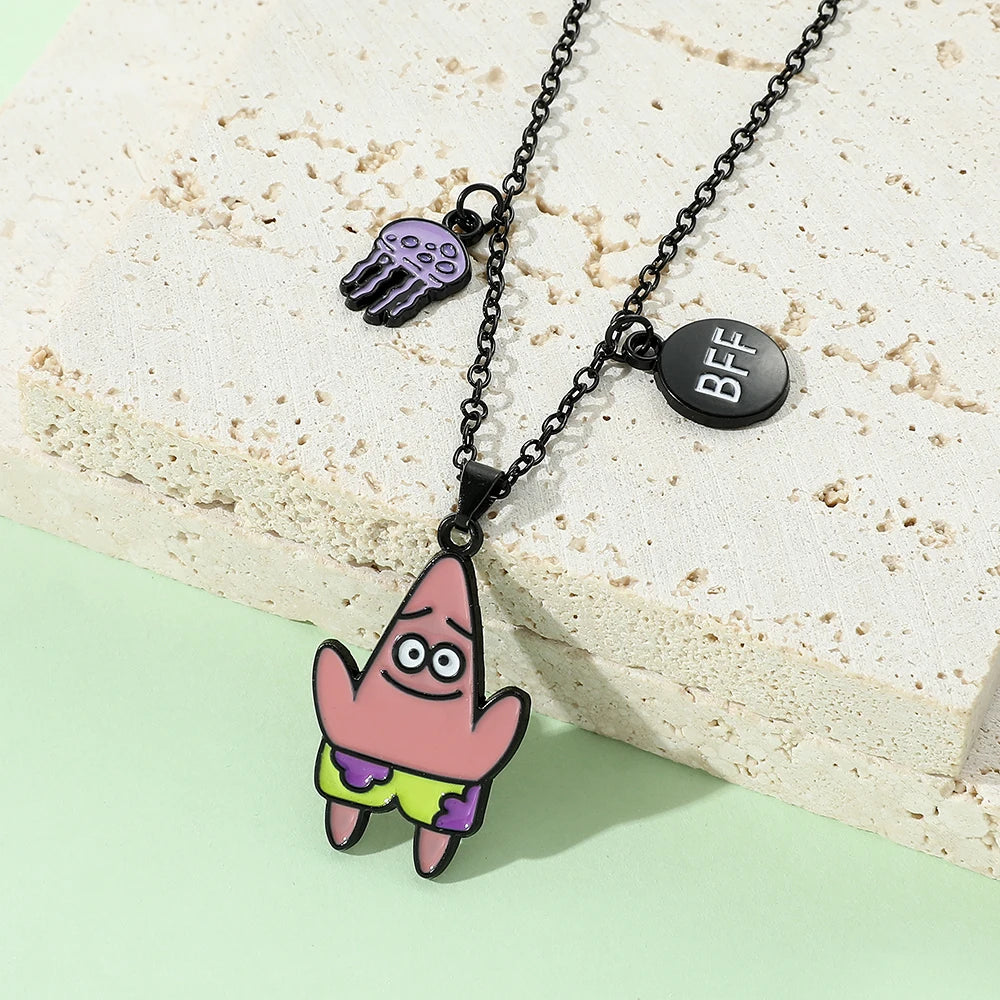 Cute Anime Cartoon Character Necklace Creative Metal Badge Pendant Fashion Jewelry Accessory for Friends