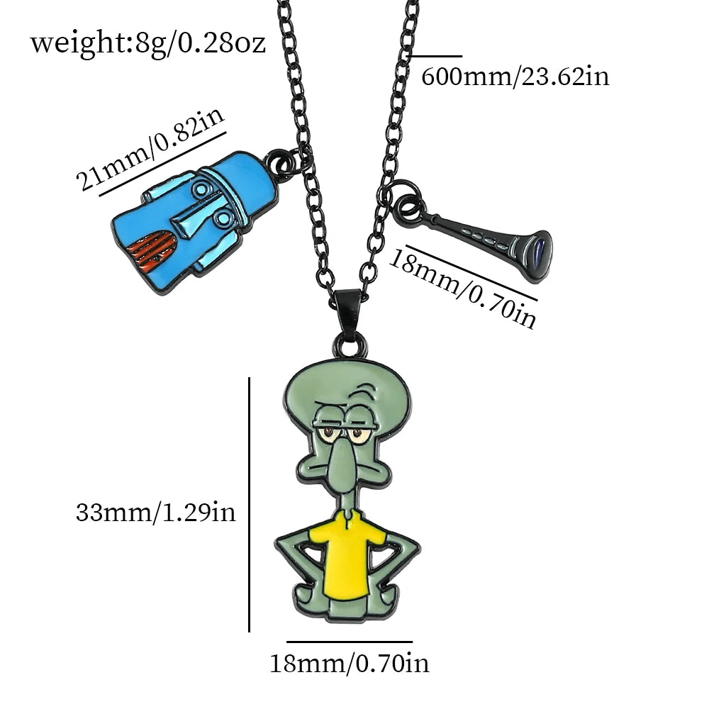 Cute Anime Cartoon Character Necklace Creative Metal Badge Pendant Fashion Jewelry Accessory for Friends