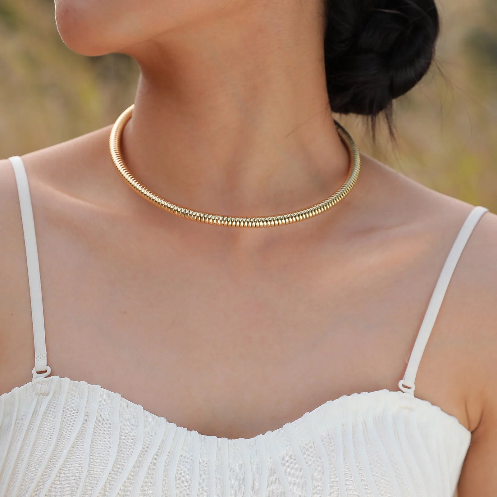 Necklace For Women Adjustable Open Choker Snake Collar Stretch Statement Jewelry Mom Girlfriend Valentine's Day Gift