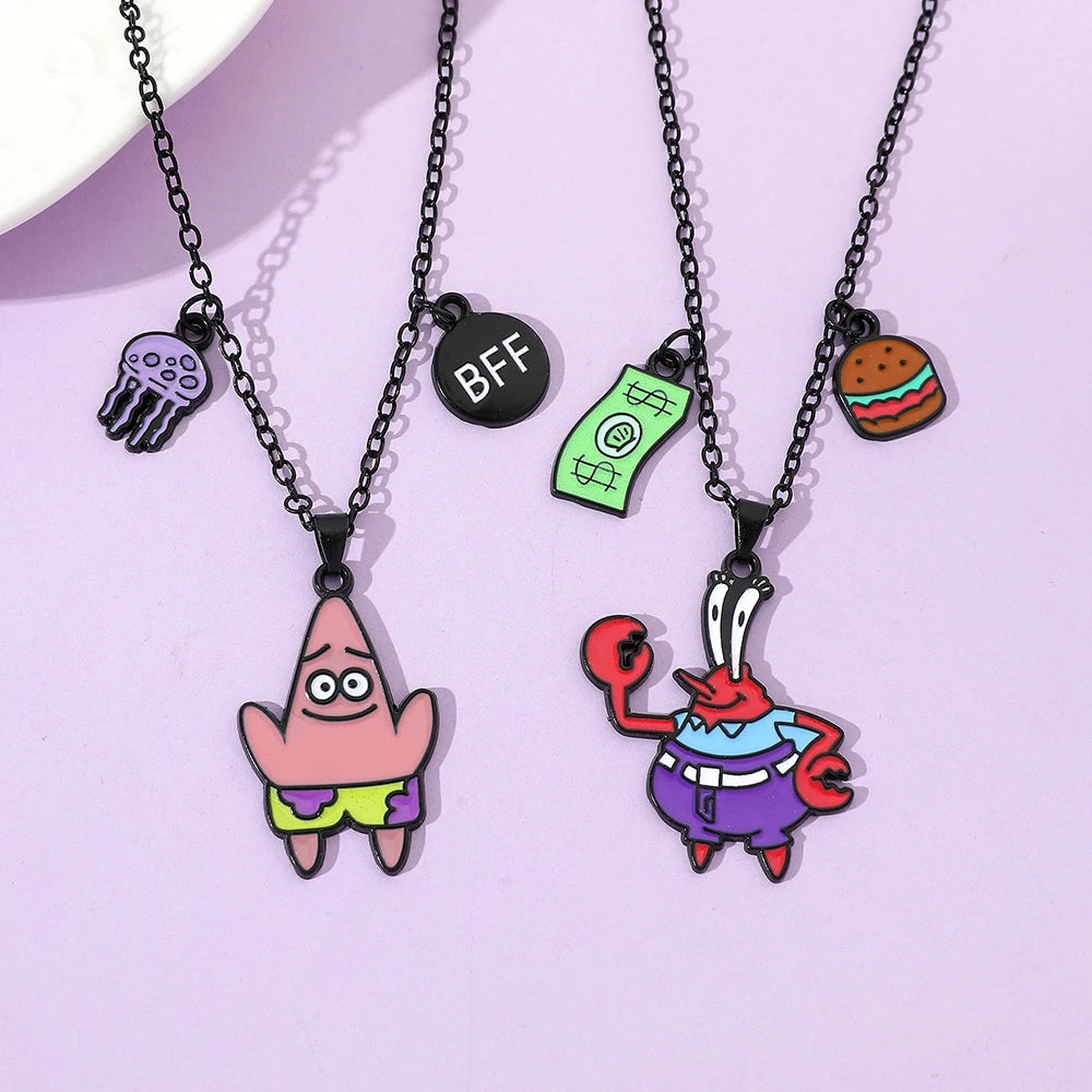 Cute Anime Cartoon Character Necklace Creative Metal Badge Pendant Fashion Jewelry Accessory for Friends