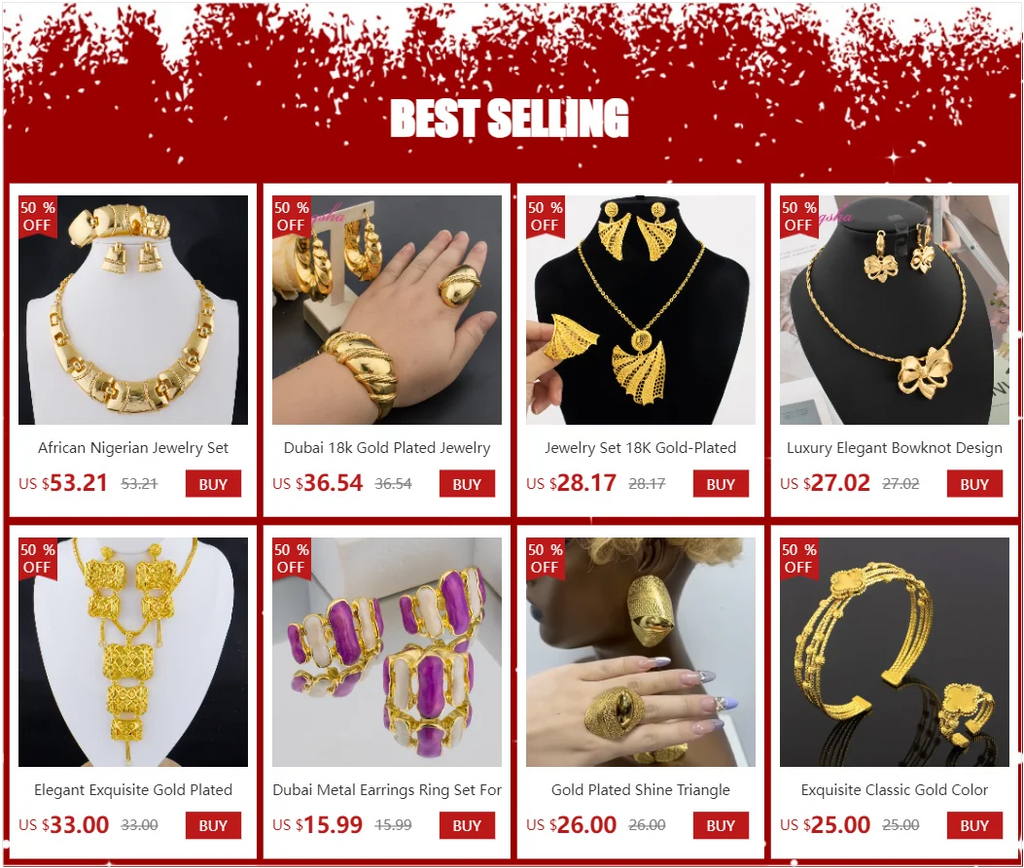 Luxury Gold Color Earrings Ins TK Hot Sale Long Necklace Chain Set Dubai African Fashion Jewelry Wedding Party Anniversary Gift