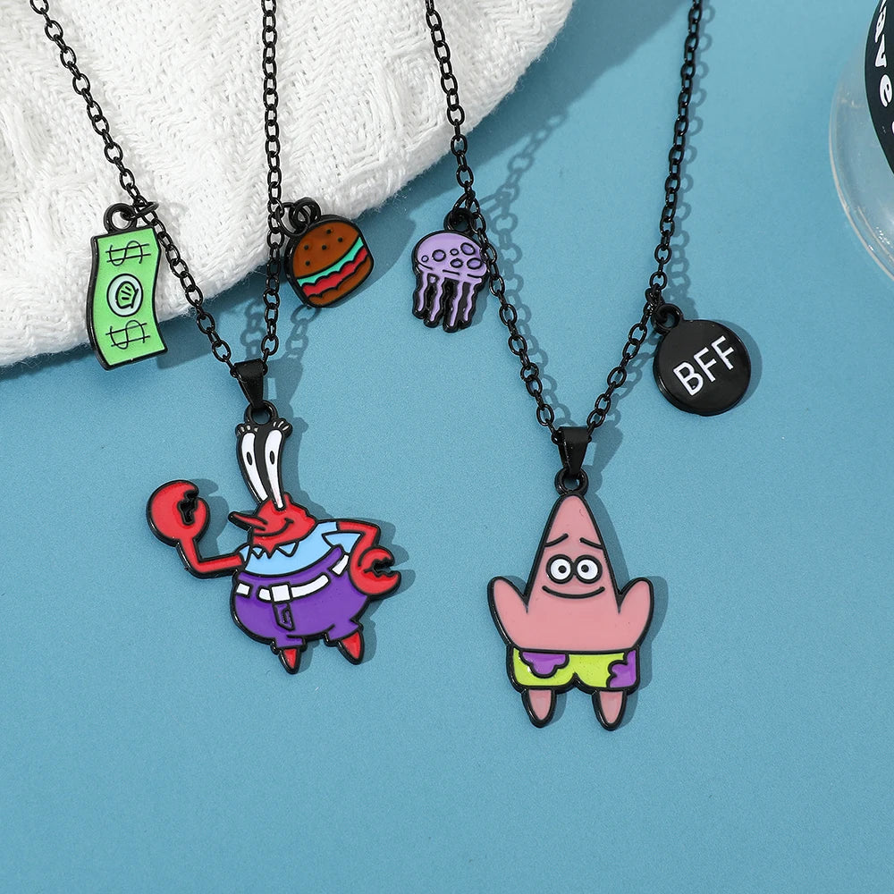Cute Anime Cartoon Character Necklace Creative Metal Badge Pendant Fashion Jewelry Accessory for Friends