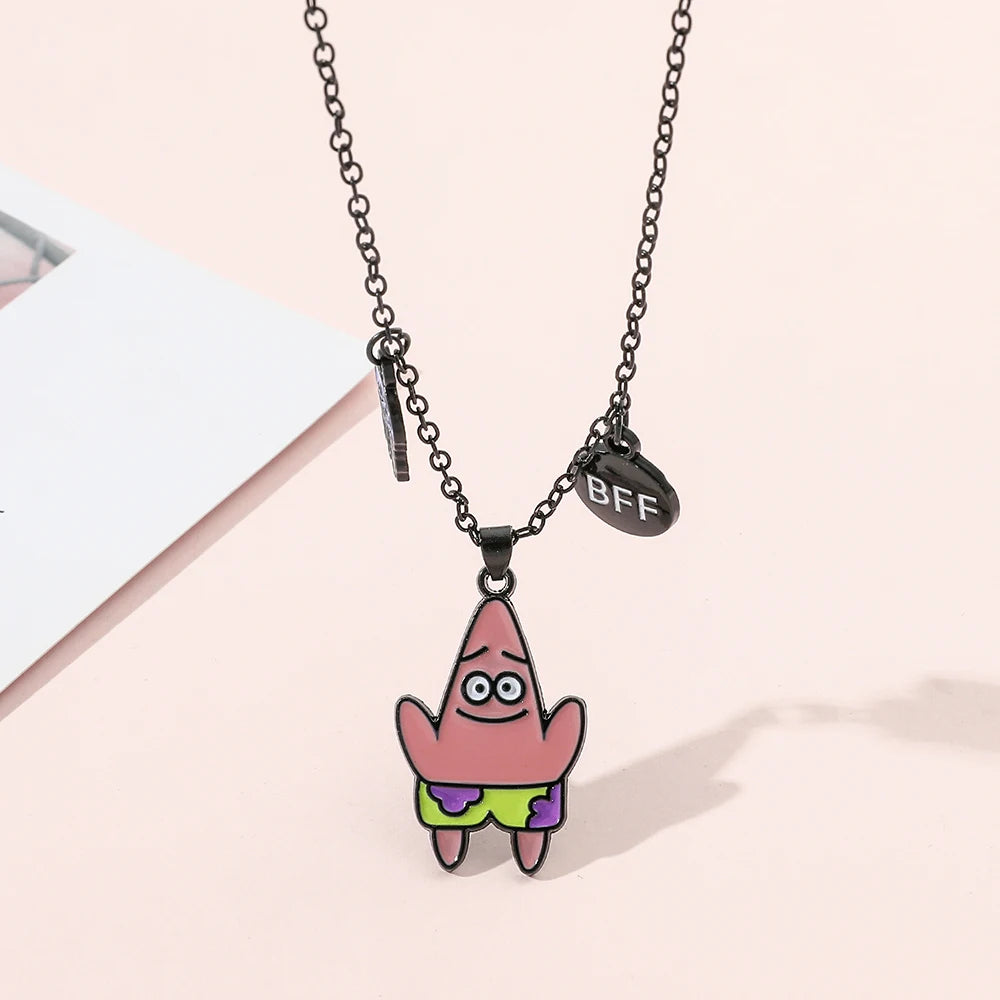 Cute Anime Cartoon Character Necklace Creative Metal Badge Pendant Fashion Jewelry Accessory for Friends