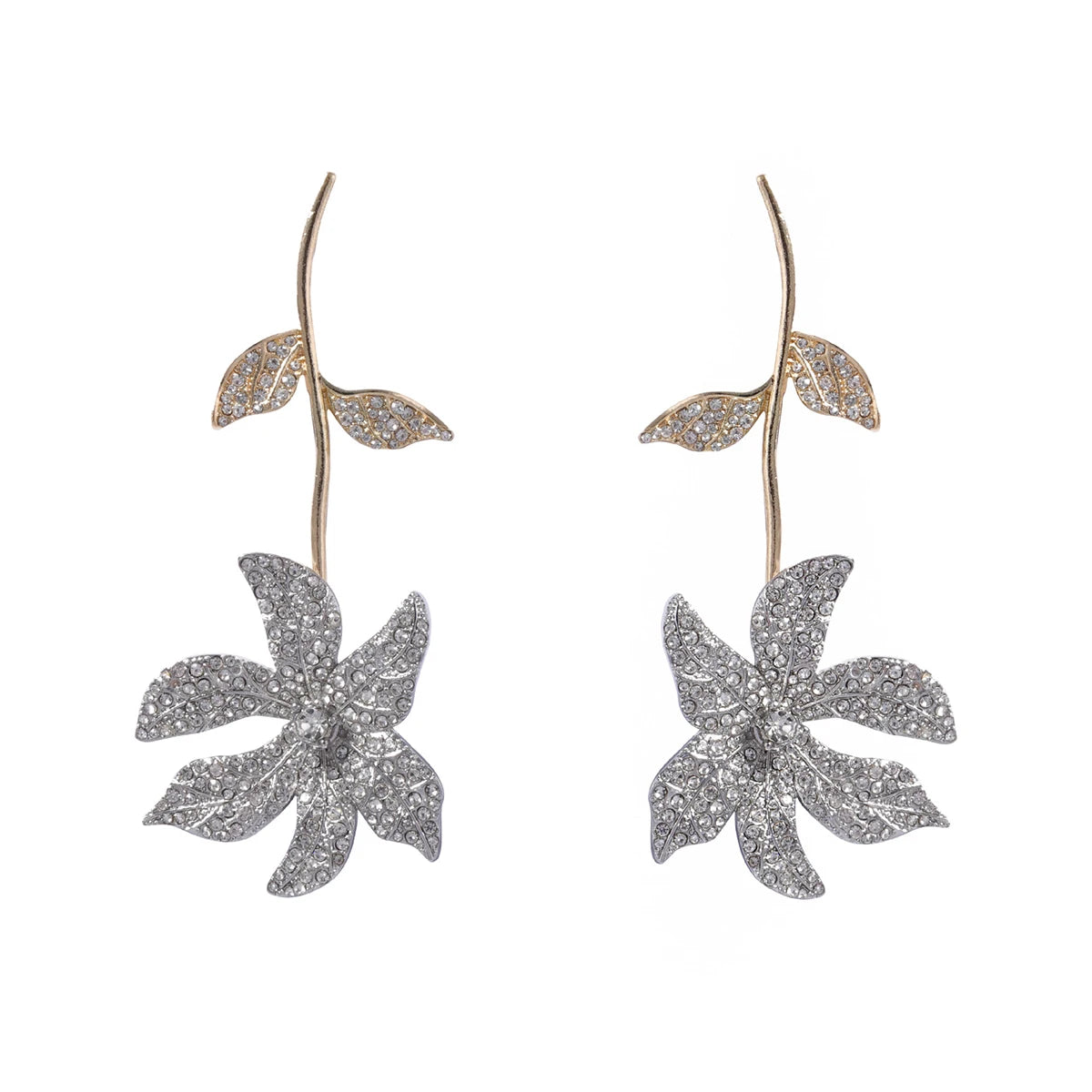 ZAA Elegant Jewelry Woman 2025 Trend Earrings Luxury Rhinestone Flower Shape Charm Ear Accessories Fashion Party Holiday Gifts