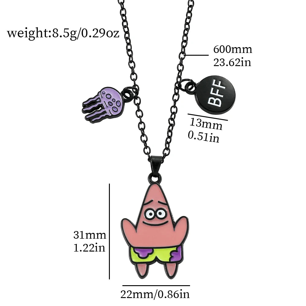 Cute Anime Cartoon Character Necklace Creative Metal Badge Pendant Fashion Jewelry Accessory for Friends