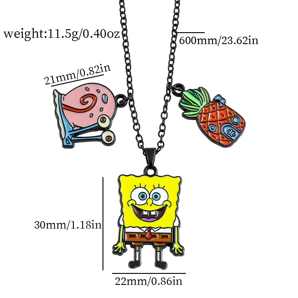 Cute Anime Cartoon Character Necklace Creative Metal Badge Pendant Fashion Jewelry Accessory for Friends